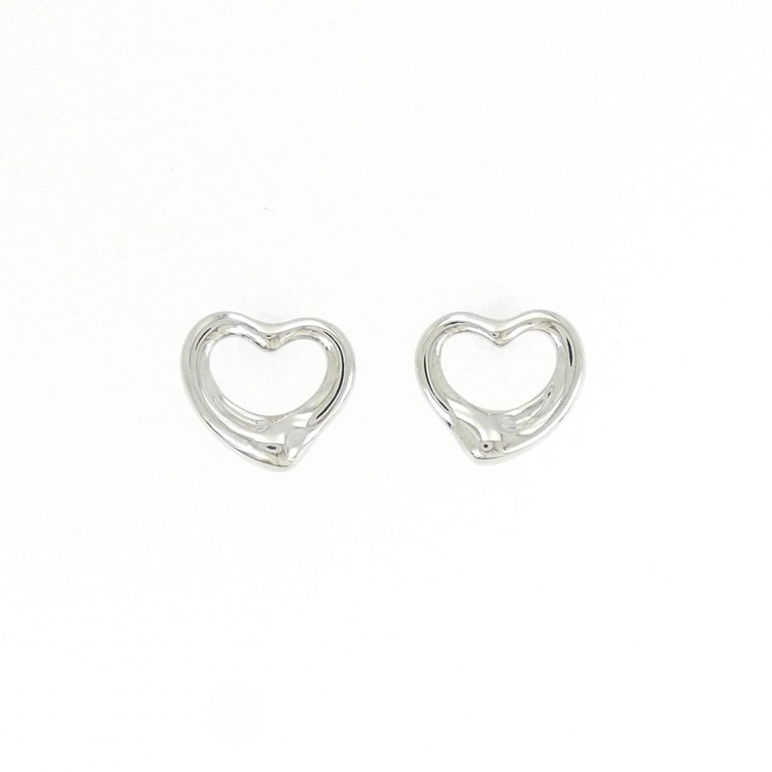 TIFFANY OPEN HEART MINI EARRINGS: Tiffany Open Heart mini Earrings Brand: Tiffany Type: Earrings Material: Platinum 950, Color: White Size: ActualSize HxW: 9.5mmx10.6mm Accessories: None Accessories Notice: When purchasing
