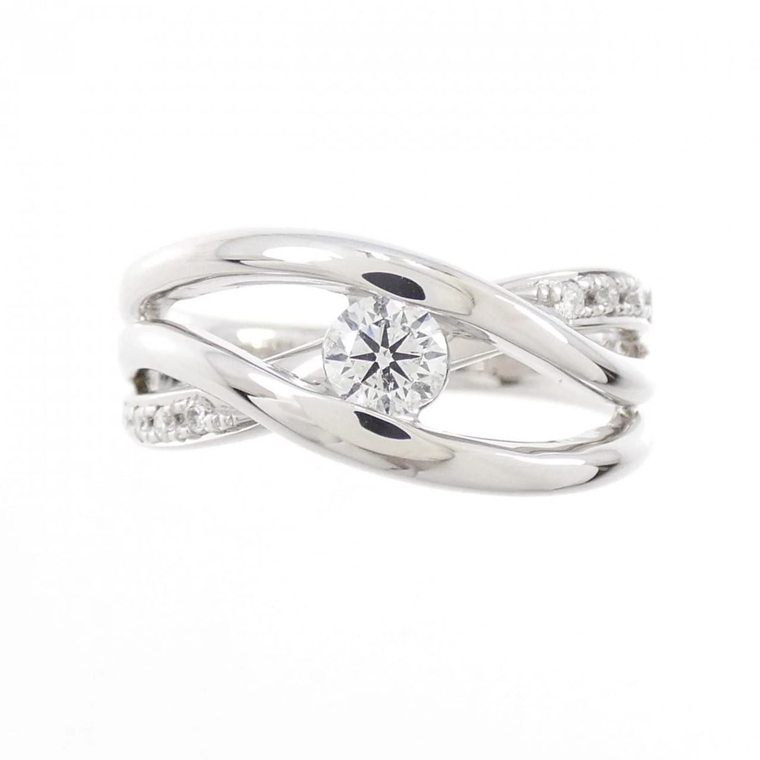 K18WG DIAMOND RING - 2