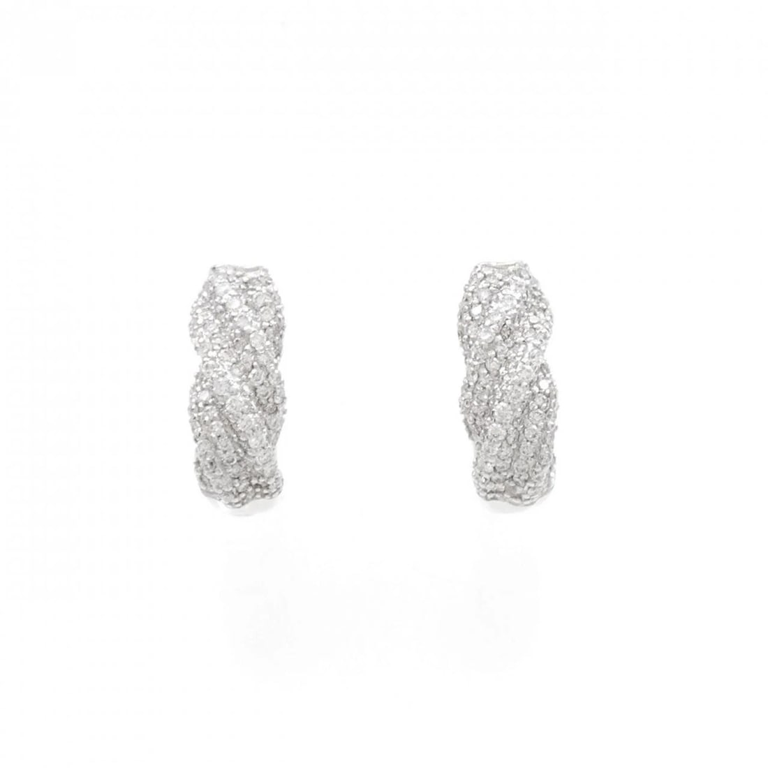 K18WG DIAMOND EARRINGS: K18WG Diamond Earrings Brand: Unbranded Type: Earrings Material: K18 White Gold, Main Stone/Creation Natural Color: White Gold Size: ActualSize HxW: 14.8mmx6.0mm Accessories: None Accessories