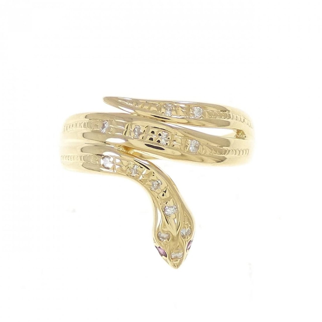K18YG SNAKE RUBY RING - 2