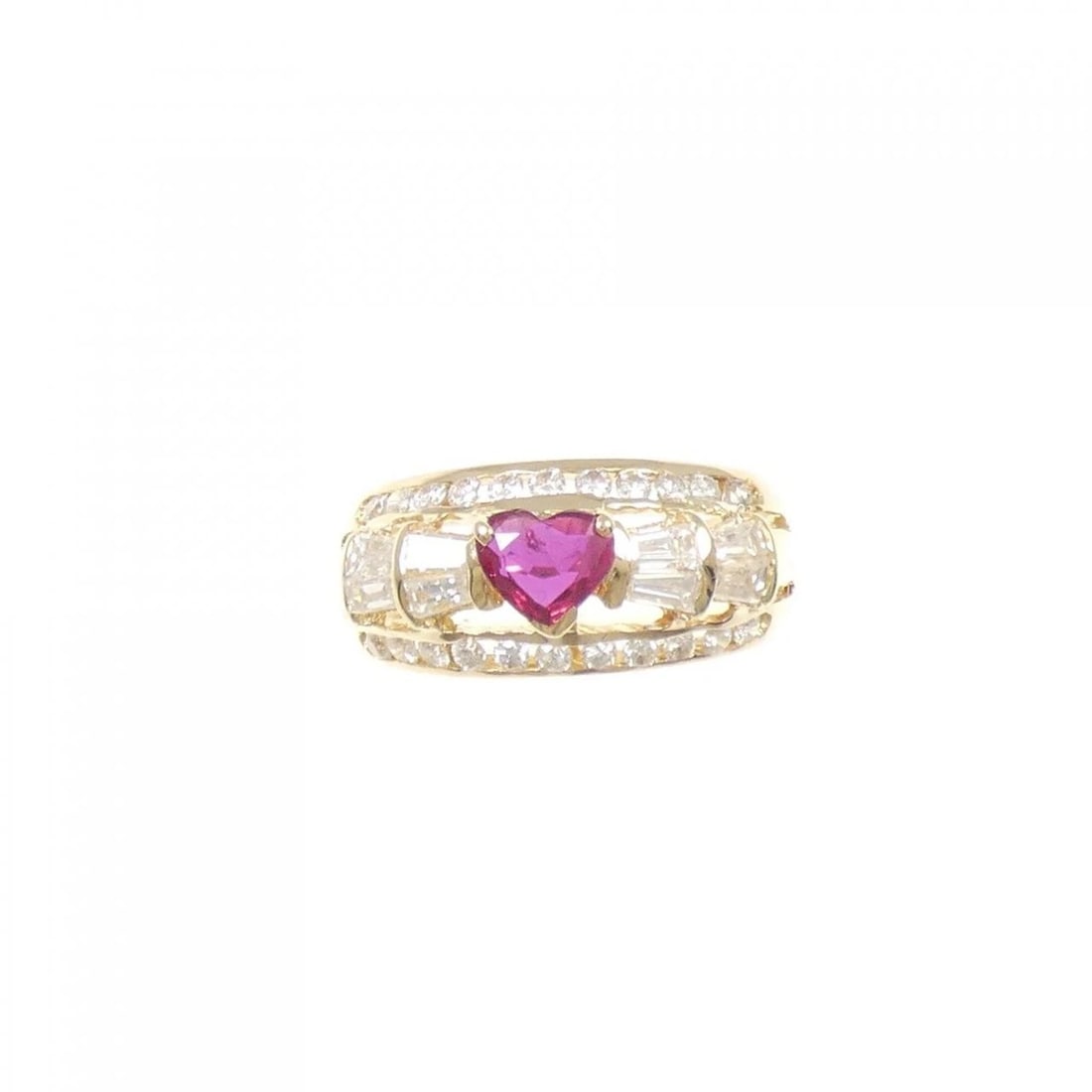 K18YG HEART RUBY RING - 2