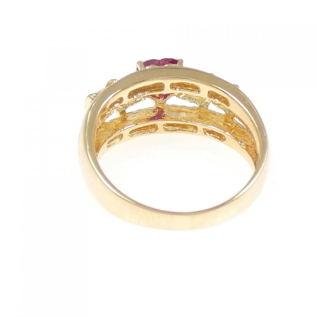 K18YG HEART RUBY RING - 3