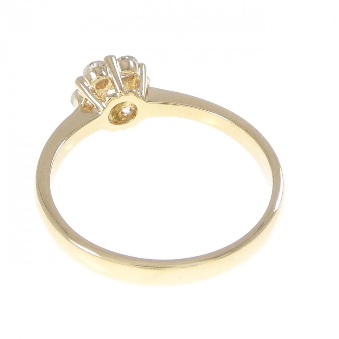 750YG FLOWER DIAMOND RING - 3