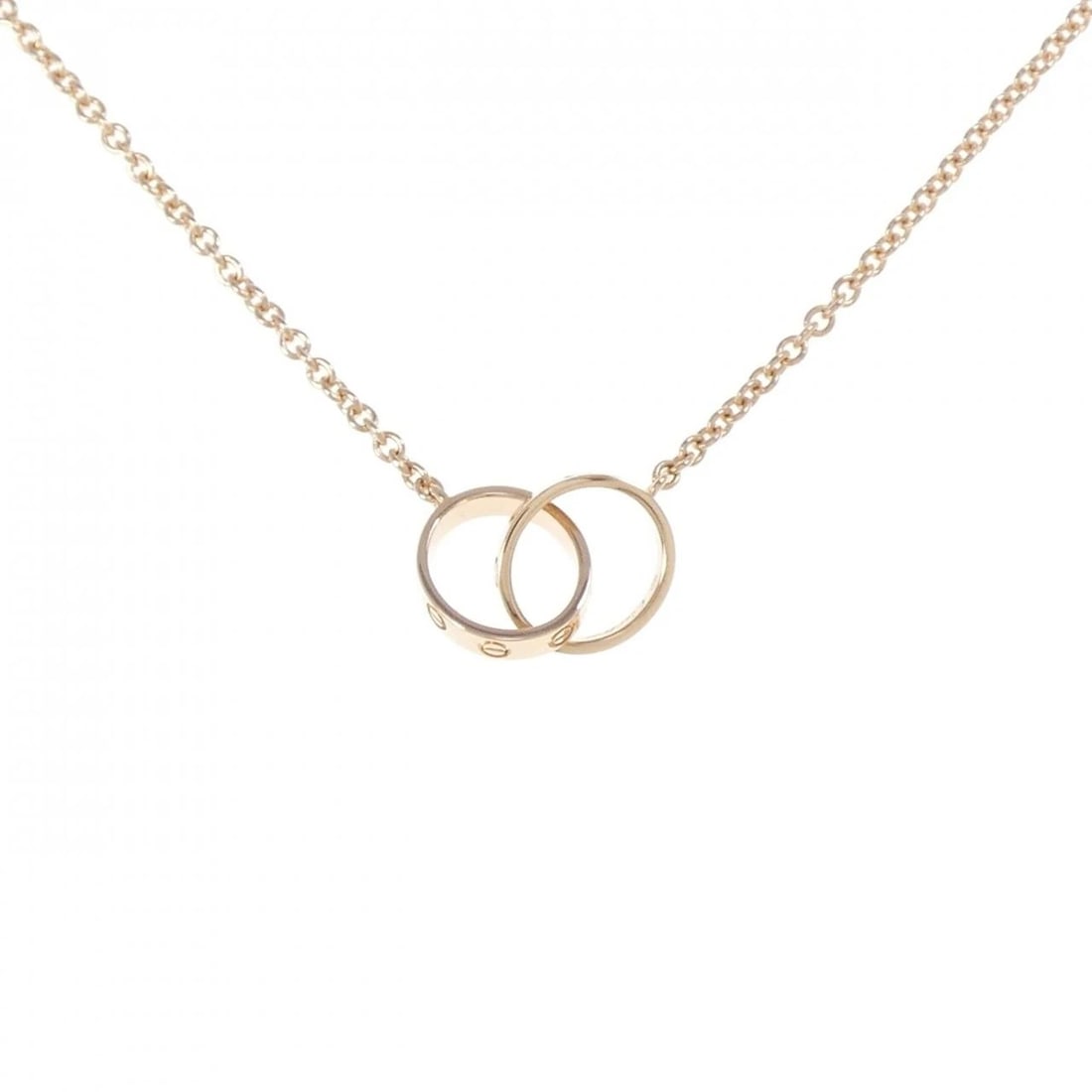 CARTIER BABY LOVE NECKLACE: Cartier Baby Love Necklace Brand: Cartier Type: Necklace Material: 750 Pink Gold, Color: Pink Gold Size: ActualSize Motif Max. W: 9.8mm Chain Max. W: 1.8mm Size43cm Accessories: None