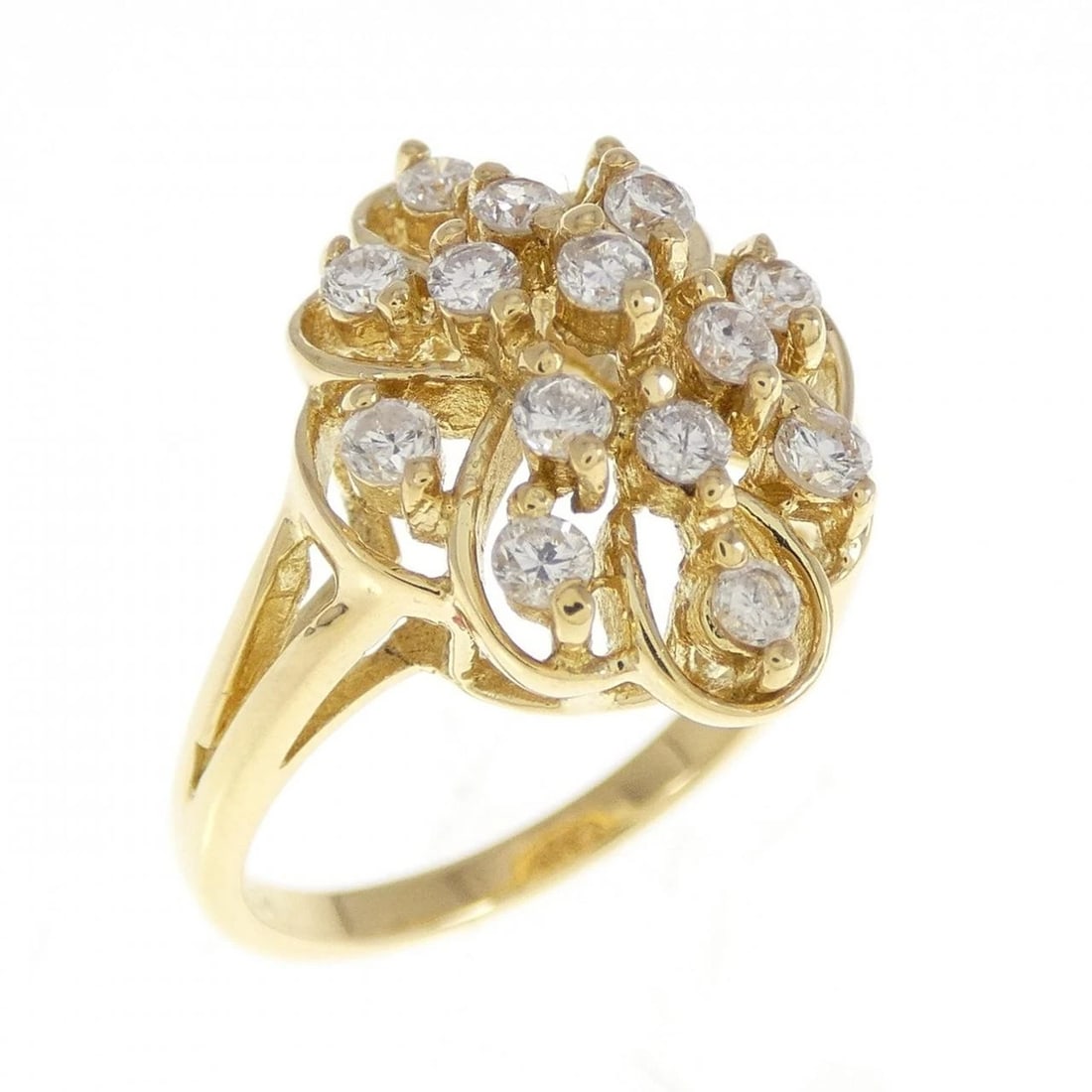 K18YG DIAMOND RING: K18YG Diamond Ring Brand: Unbranded Type: Ring Material: K18 Yellow Gold, Main Stone/Creation Natural Color: Yellow Gold Size: 6.5 ( US size) Accessories: None Accessories Notice: When pur