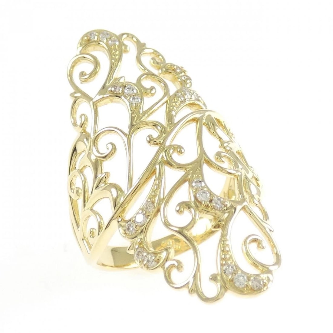 K18YG DIAMOND RING: K18YG Diamond Ring Brand: Unbranded Type: Ring Material: K18 Yellow Gold, Main Stone/Creation Natural Color: Yellow Gold Size: 6.5 ( US size) Accessories: None Accessories Notice: When