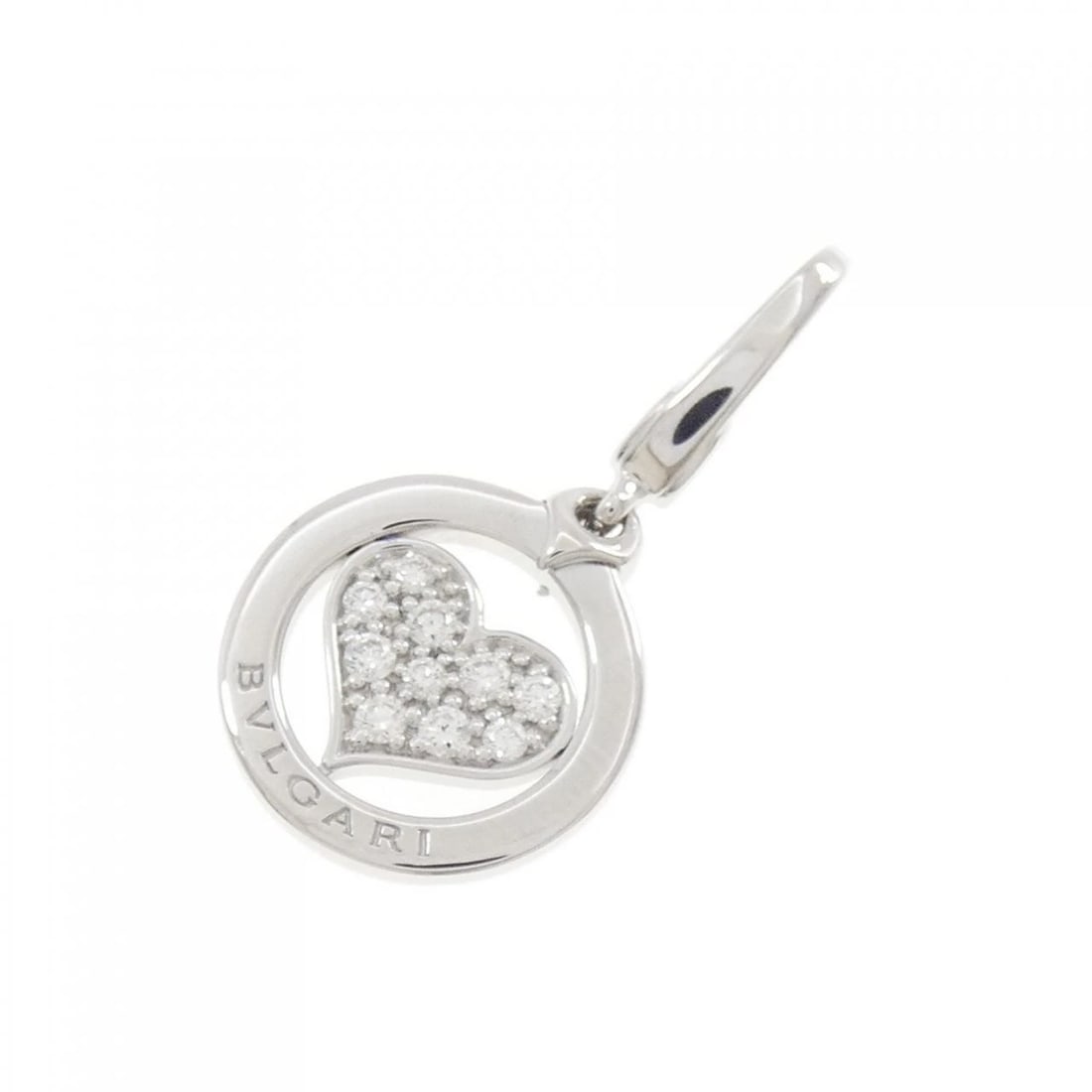 BVLGARI TONDO HEART PENDANT: BVLGARI Tondo Heart Pendant Brand: BVLGARI Type: Pendant Brooch Material: 750 White Gold, Main Stone/Creation Natural Color: White Gold Size: ActualSize HxW: 28.8mmx14.5mm Accessories: None