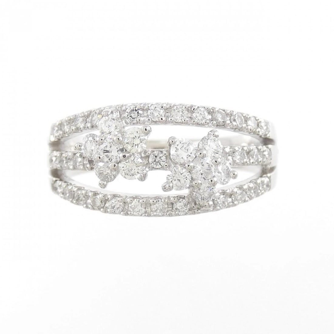 PT900 FLOWER DIAMOND RING - 2