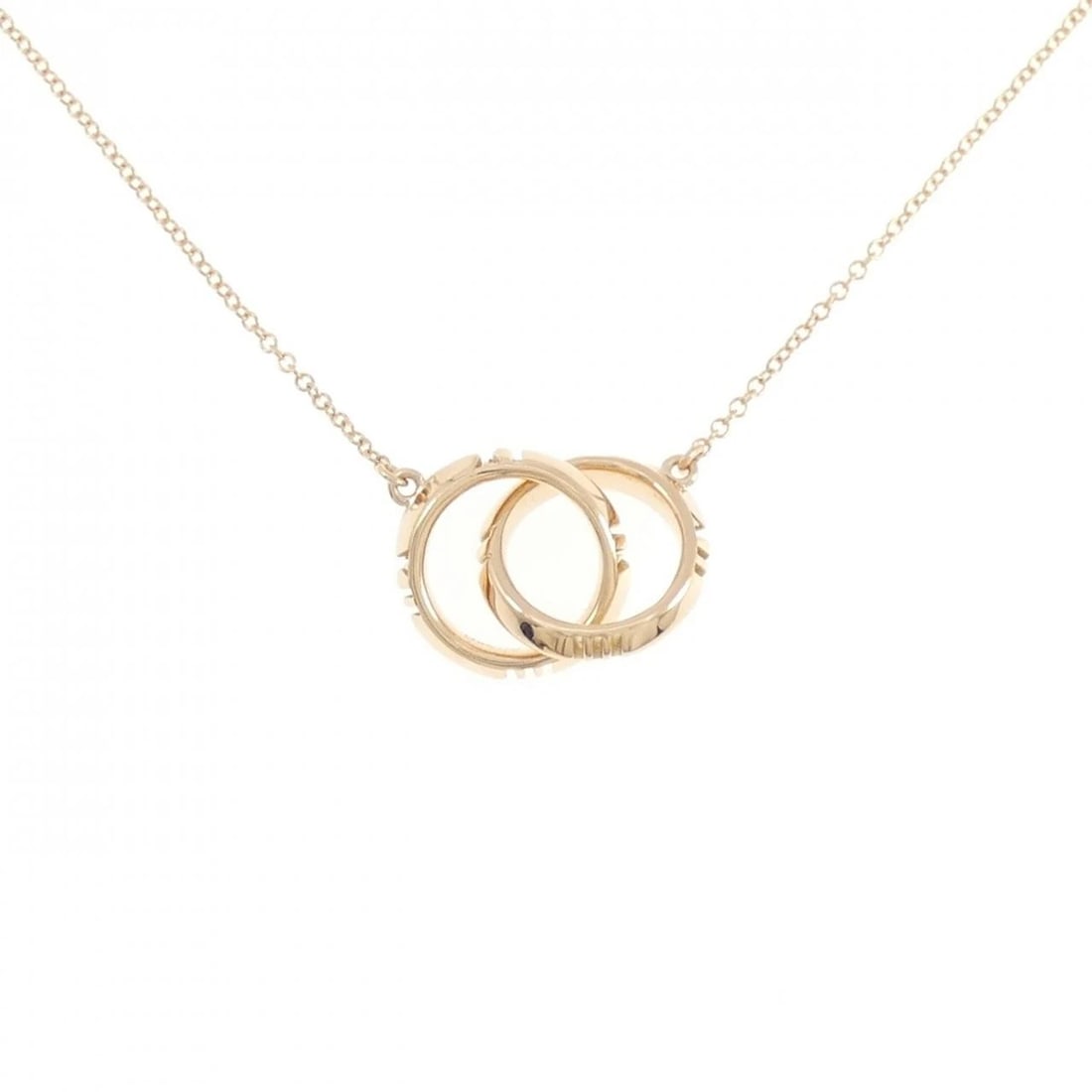 TIFFANY X CLOSED INTERLOCKING NECKLACE: Tiffany X Closed Interlocking Necklace Brand: Tiffany Type: Necklace Material: 750 Pink Gold, Color: Pink Gold Size: ActualSize Max W: 12.4mm Chain Max. W: 1.1mm Size40cm-45cm Accessories: