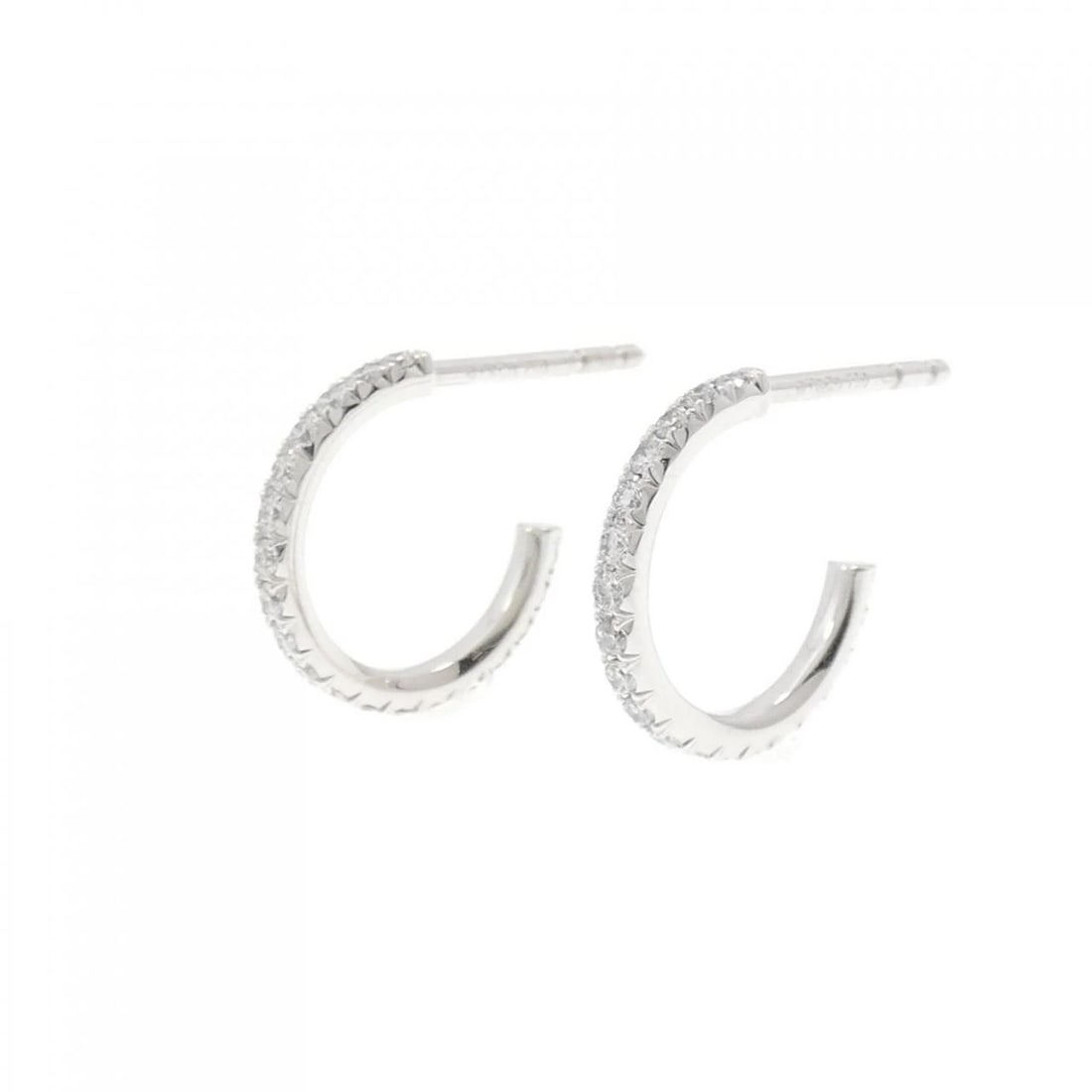 TIFFANY METRO HOOP SMALL EARRINGS: Tiffany Metro Hoop Small Earrings Brand: Tiffany Type: Earrings Material: 750 White Gold, Main Stone/Creation Natural Color: White Gold Size: ActualSize HxW: 13.6mmx1.6mm Accessories: None