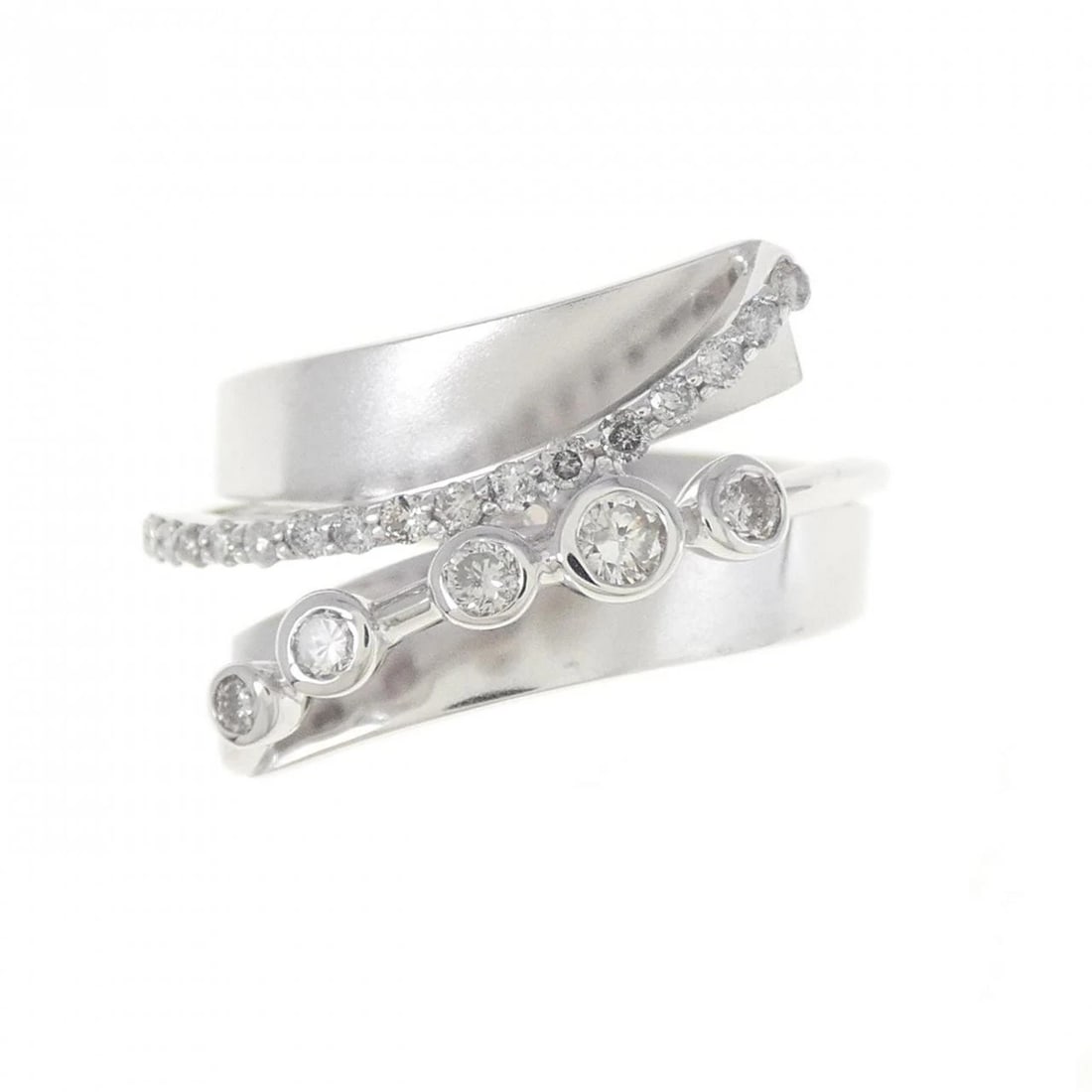 K18WG DIAMOND RING - 2