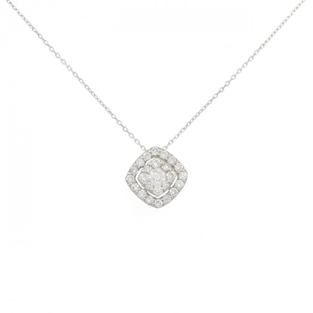 PONTE VECCHIO DIAMOND NECKLACE: Ponte Vecchio Diamond Necklace Brand: Ponte Vecchio Type: Necklace Material: Platinum 999 Platinum 850, Main Stone/Creation Natural Color: Platinum Size: ActualSize Pendant top H x W: