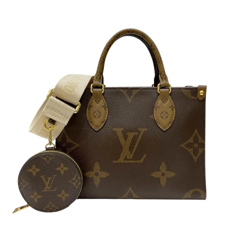 LOUIS VUITTON ONTHEGO PM BROWN MONOGRAM REVERSE CANVAS TOTE HANDBAG: LOUIS VUITTON Onthego PM Brown Monogram Reverse Canvas Tote Handbag Brand: LOUIS VUITTON Type: Handbag Material: Monogram Reverse Canvas Color: Brown Size: W: 24.5cm / H: 19cm / D: 10cm / Shoulder