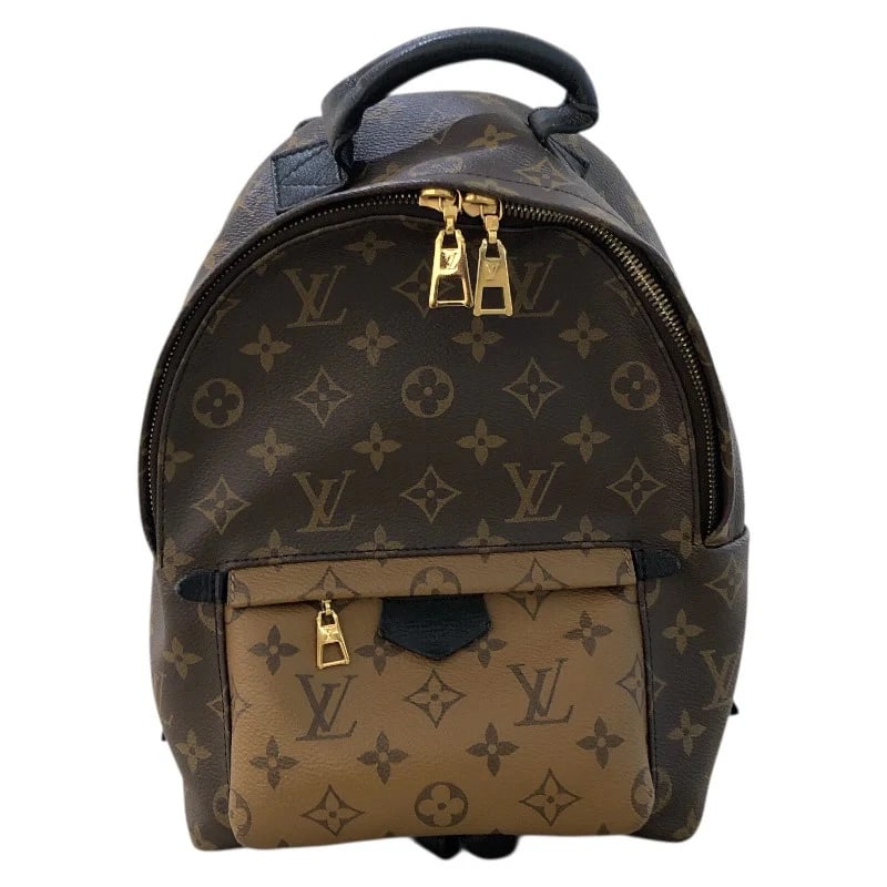 LOUIS VUITTON PALM SPRINGS BACKPACK PM HANDBAG: LOUIS VUITTON Palm Springs Backpack PM Handbag Brand: LOUIS VUITTON Type: Handbag Material: Monogram/Reverse Color: Brown Size: W: 21cm / H: 28cm / D: 10cm Accessories: None Accessories
