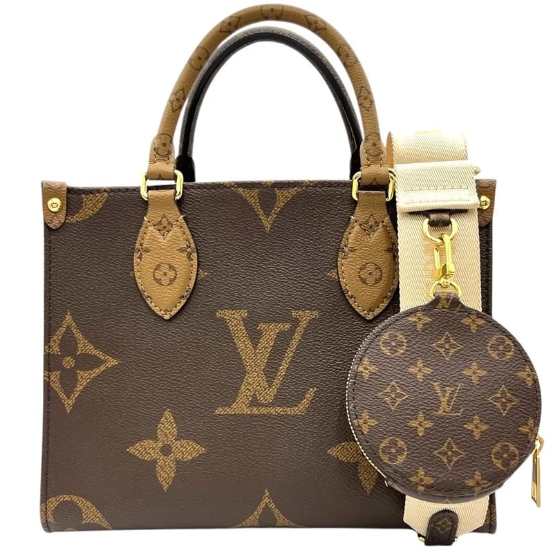 LOUIS VUITTON ONTHEGO PM MONOGRAM GIANT REVERSE HANDBAG: LOUIS VUITTON Onthego PM Monogram Giant Reverse Handbag Brand: LOUIS VUITTON Type: Handbag Material: Monogram Giant Reverse Color: none Size: W: 24cm / H: 19cm / D: 11cm / Shoulder: 77~114cm Acce