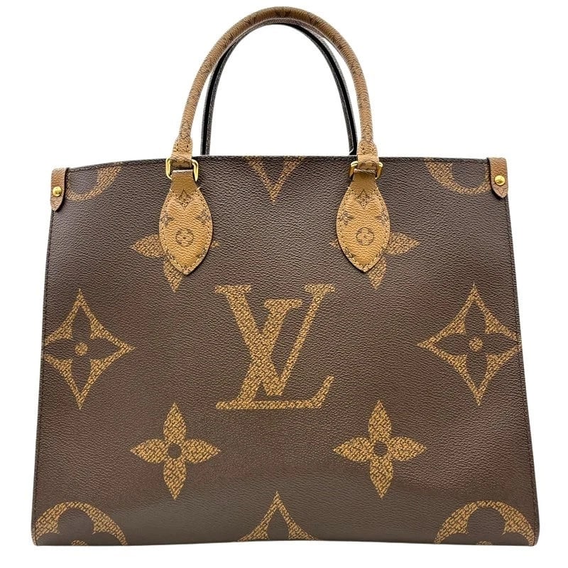 LOUIS VUITTON ONTHEGO MM BROWN MONOGRAM GIANT REVERSE TOTE HANDBAG (1 of 6)