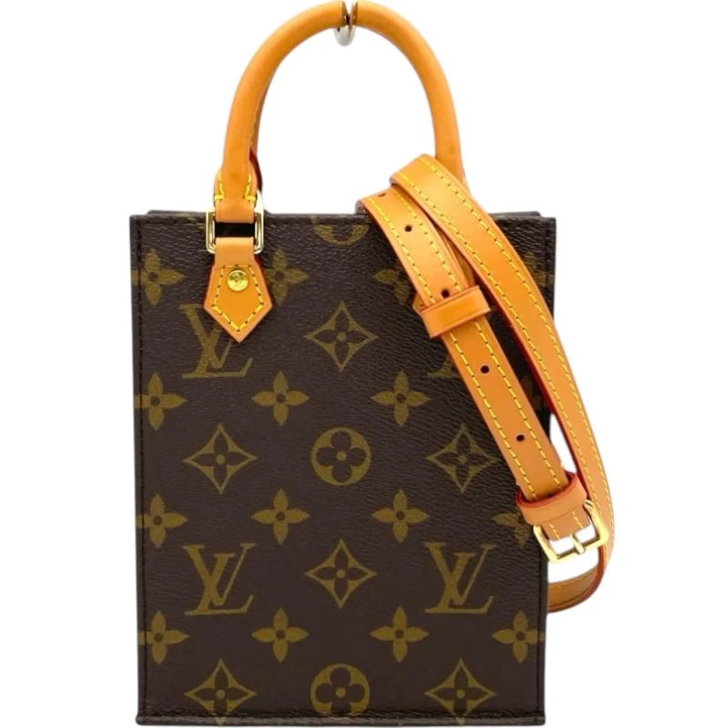 LOUIS VUITTON PETIT SAC PLAT BROWN MONOGRAM HANDBAG (1 of 10)
