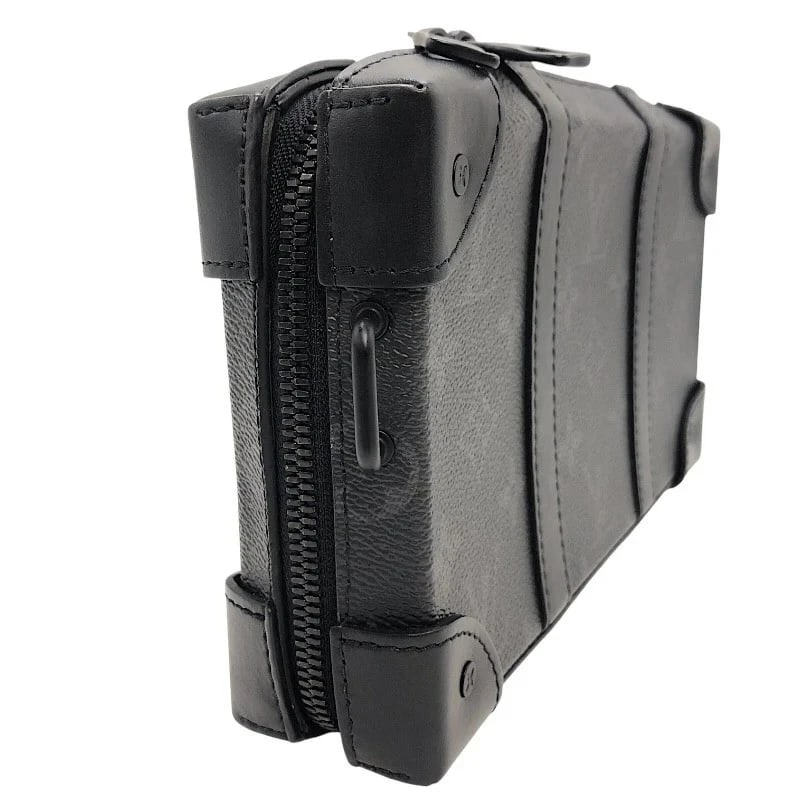 LOUIS VUITTON SOFT TRUNK WALLET BLACK MONOGRAM ECLIPSE HANDBAG - 4