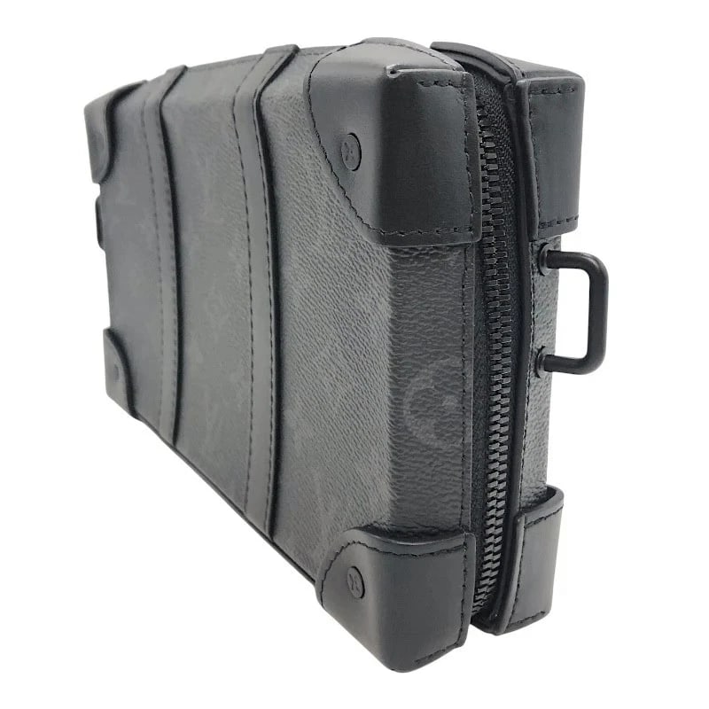 LOUIS VUITTON SOFT TRUNK WALLET BLACK MONOGRAM ECLIPSE HANDBAG - 5