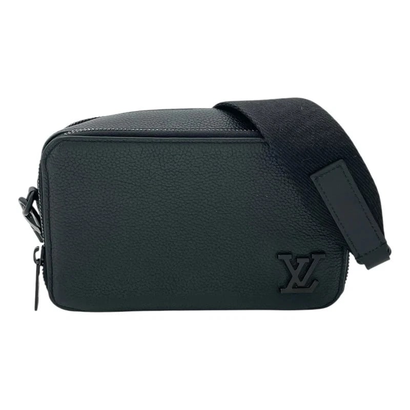 LOUIS VUITTON ALPHA WEARABLE WALLET NOIR AEROGRAM CALF LEATHER HANDBAG (1 of 11)