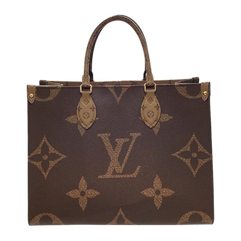 LOUIS VUITTON ONTHEGO BROWN MONOGRAM GIANT REVERSE HANDBAG: LOUIS VUITTON Onthego Brown Monogram Giant Reverse Handbag Brand: LOUIS VUITTON Type: Handbag Material: Monogram/Monogram Reverse Canvas Color: Brown/GD Hardware Size: W: 33cm / H: 26cm / D: 16cm