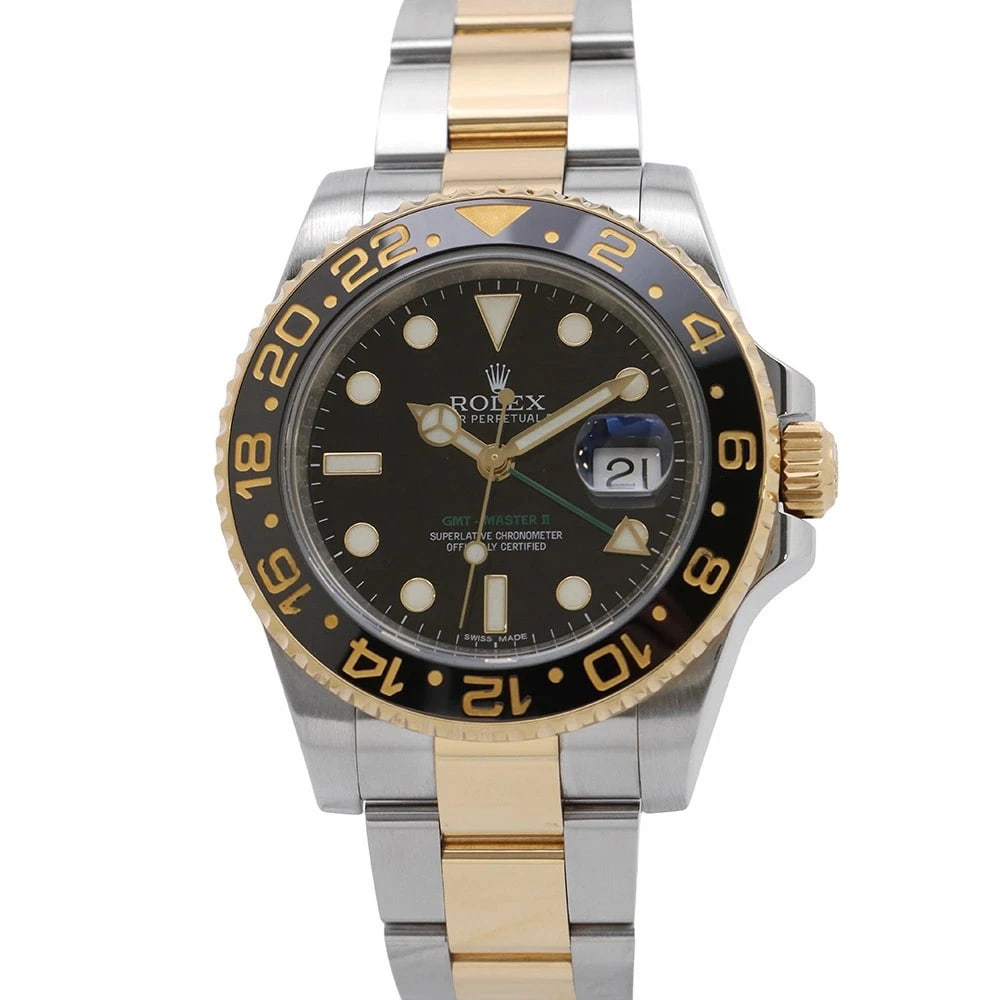 ROLEX BLACK WATCH: ROLEX Black Watch Brand: ROLEX Type: N/A Material: Band Material Ss/K18Yg, Case Material N/A Color: Band Color Black Size: Band Size none, Case Size 40mm Accessories: None Accessories Notice: