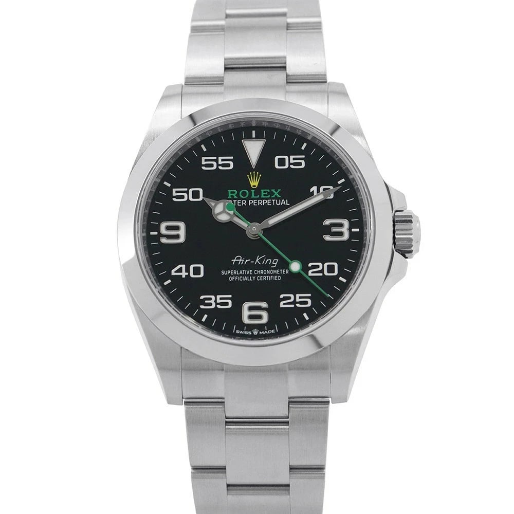 ROLEX BLACK WATCH: ROLEX Black Watch Brand: ROLEX Type: N/A Material: Band Material Ss, Case Material N/A Color: Band Color Black Size: Band Size 19.5cm, Case Size 40mm Accessories: None Accessories Notice: