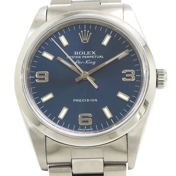 ROLEX AIR KING WATCH: ROLEX Air King Watch Brand: ROLEX Type: Wristwatch Material: Band Material Ss Stainless Steel, Case Material NA Color: Band Color NA Size: Band Size 18.5cm, Case Size 34mm Accessories: None