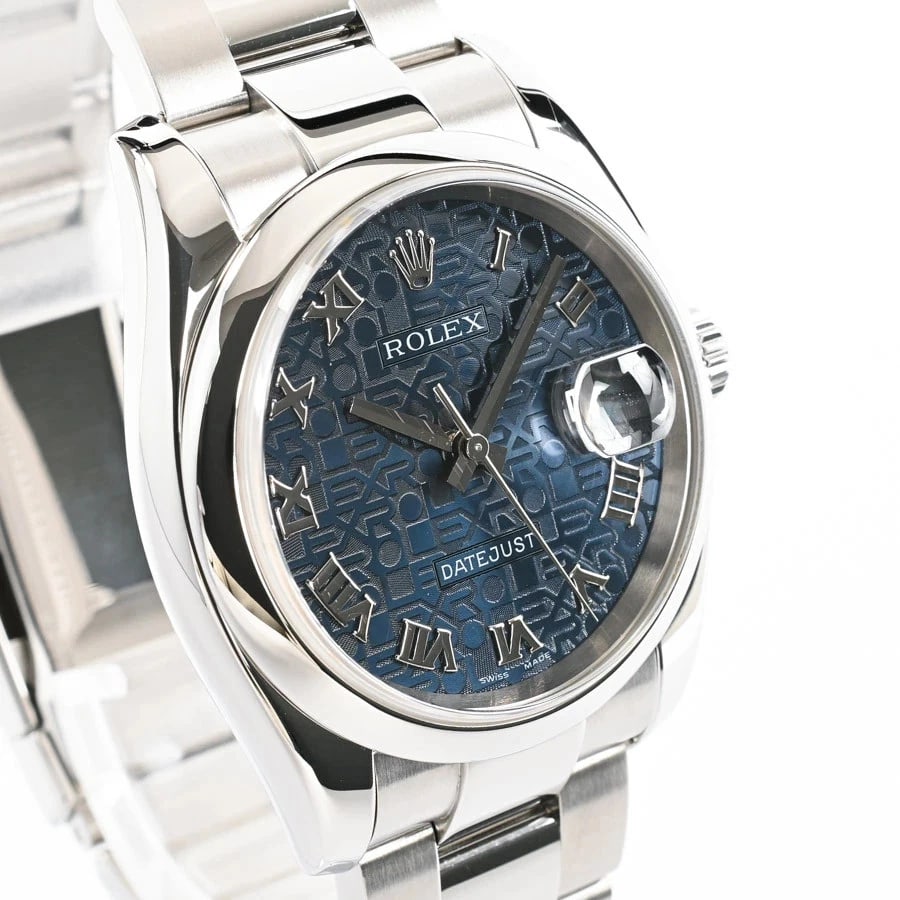 ROLEX DATEJUST BLUE WATCH - 4