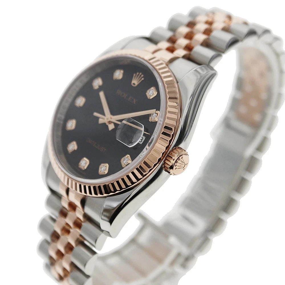 ROLEX DATEJUST BLACK WATCH - 2