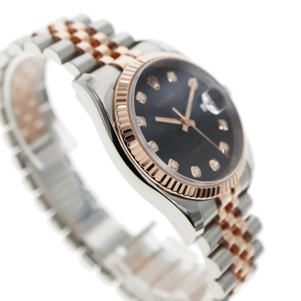 ROLEX DATEJUST BLACK WATCH - 3