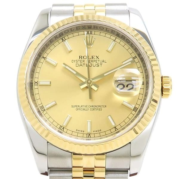 ROLEX DATEJUST WATCH: ROLEX Datejust Watch Brand: ROLEX Type: Wristwatch Material: Band Material Ss Stainless Steel / Yg Yellow Gold, Case Material NA Color: Band Color NA Size: Band Size 18cm, Case Size 36mm Accessor