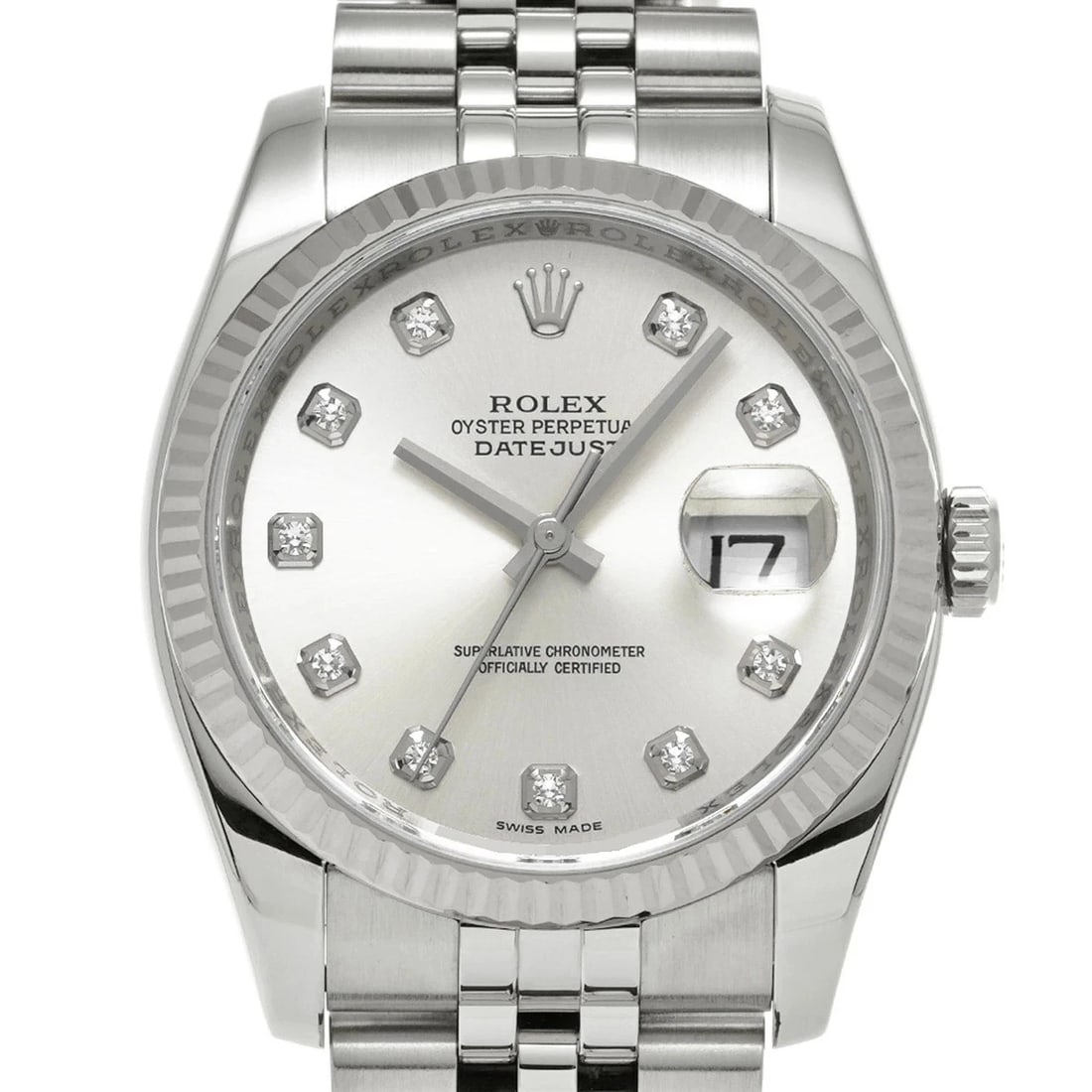 ROLEX DATEJUST SILVER WATCH - 4