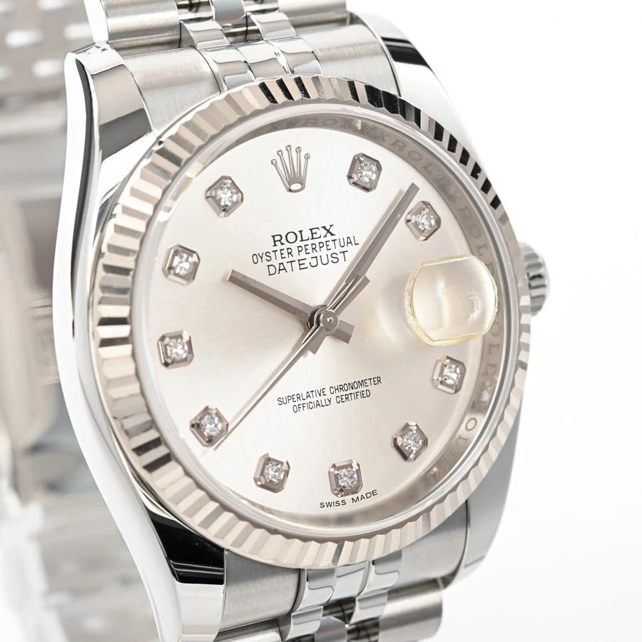 ROLEX DATEJUST SILVER WATCH - 4