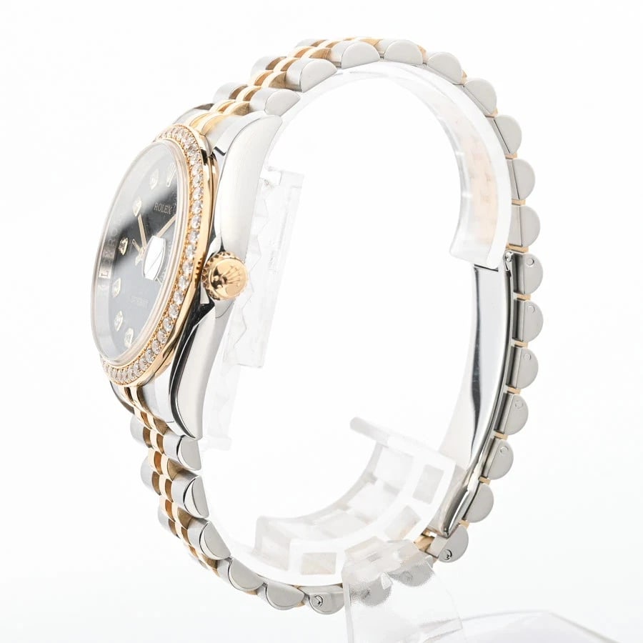 ROLEX DATEJUST BLACK WATCH - 2