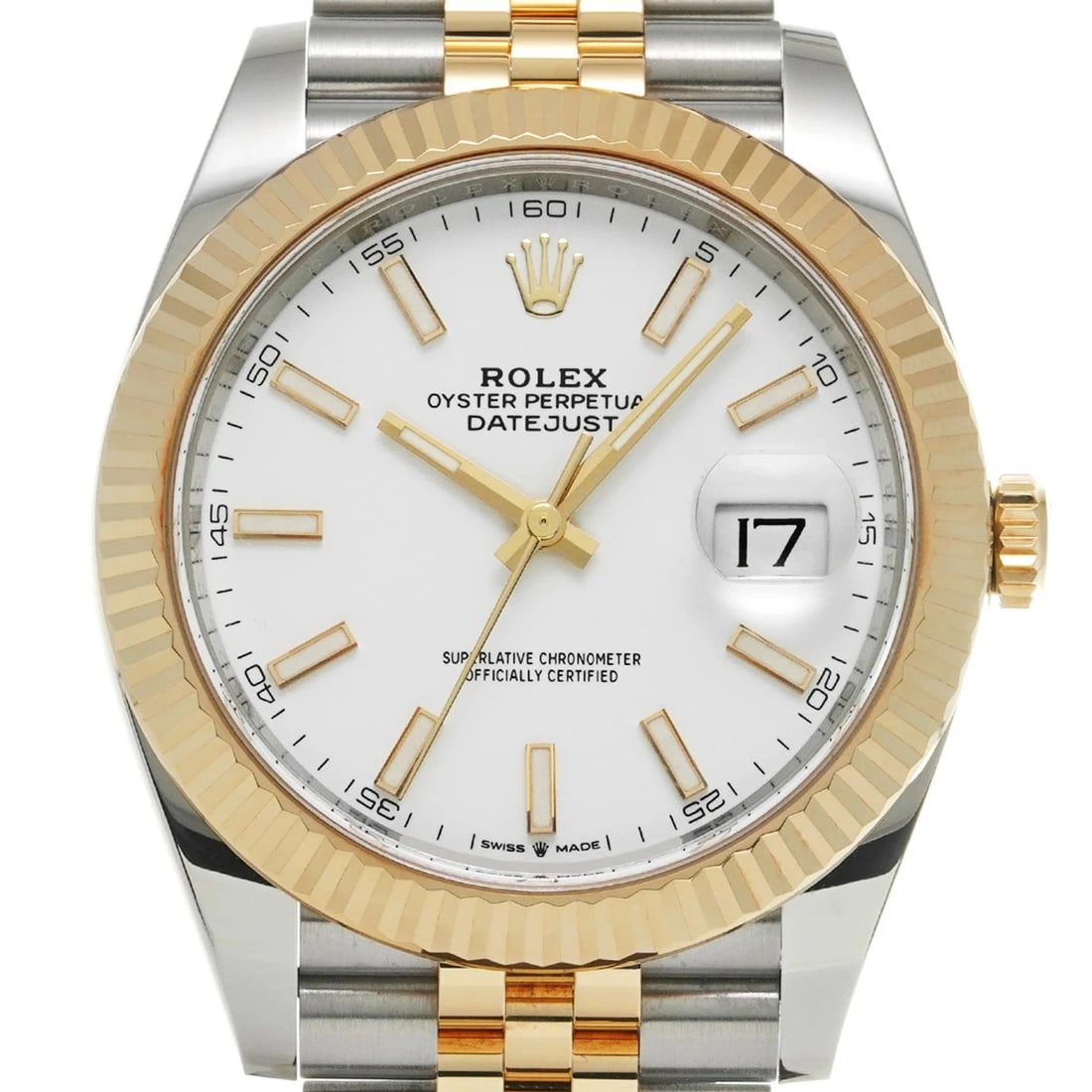 ROLEX DATEJUST WHITE WATCH - 4