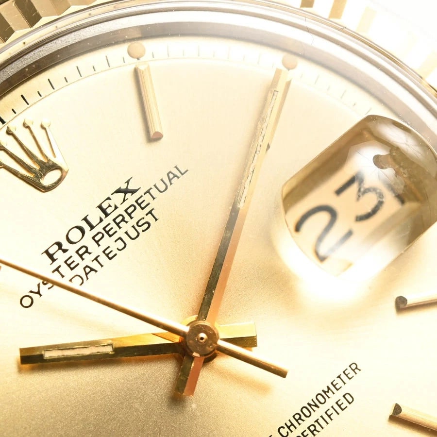 ROLEX DATEJUST YELLOW WATCH - 3