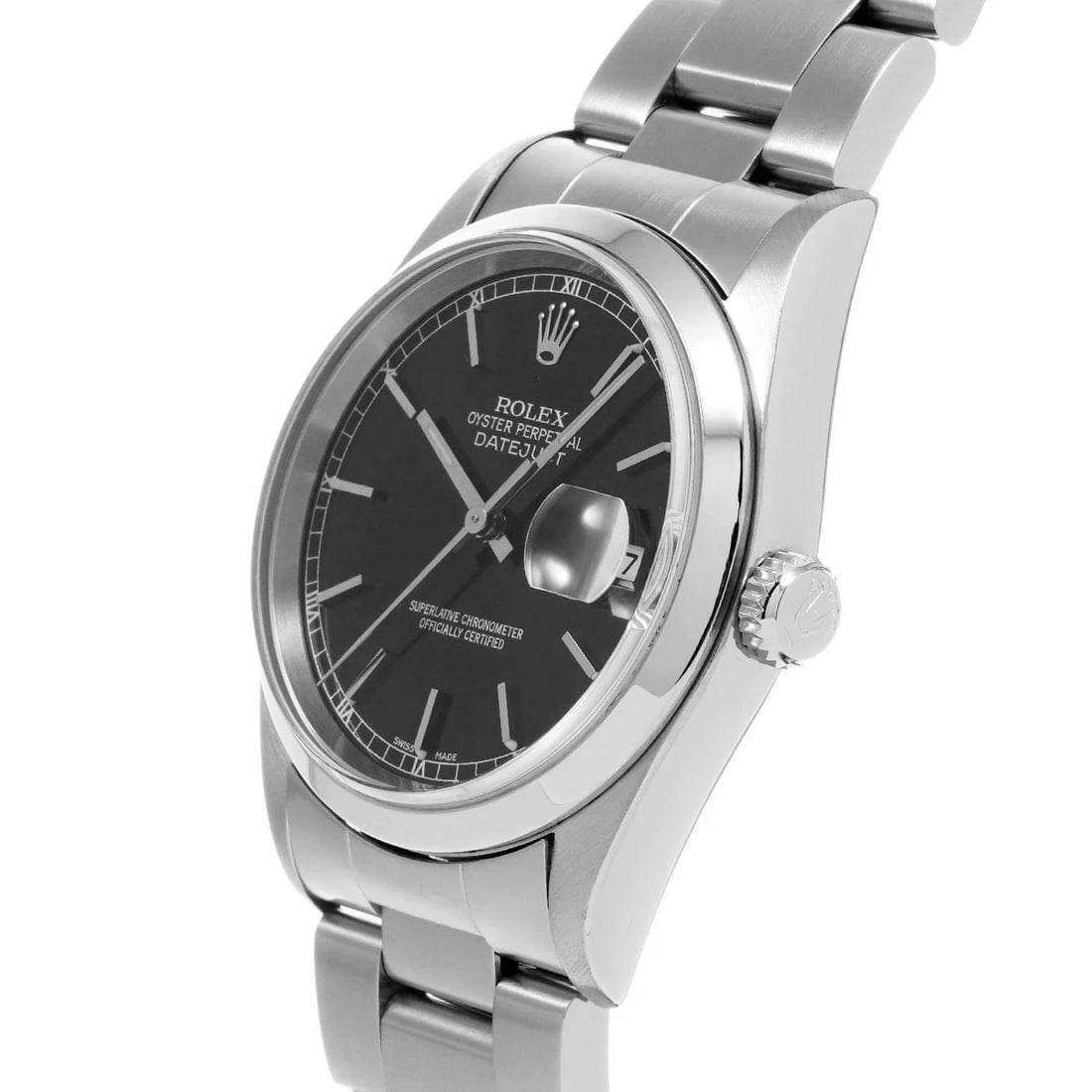 ROLEX DATEJUST BLACK WATCH - 2