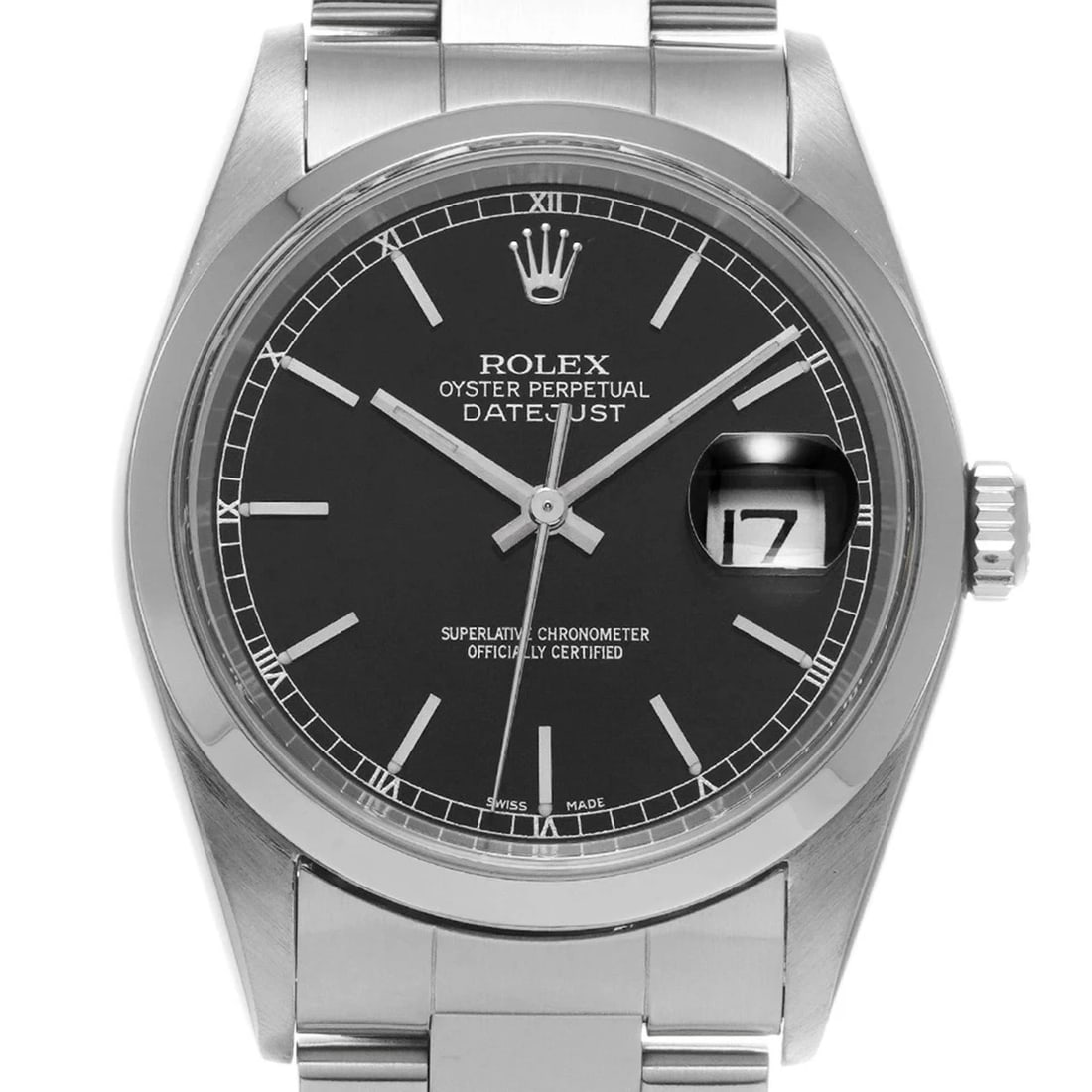 ROLEX DATEJUST BLACK WATCH - 4