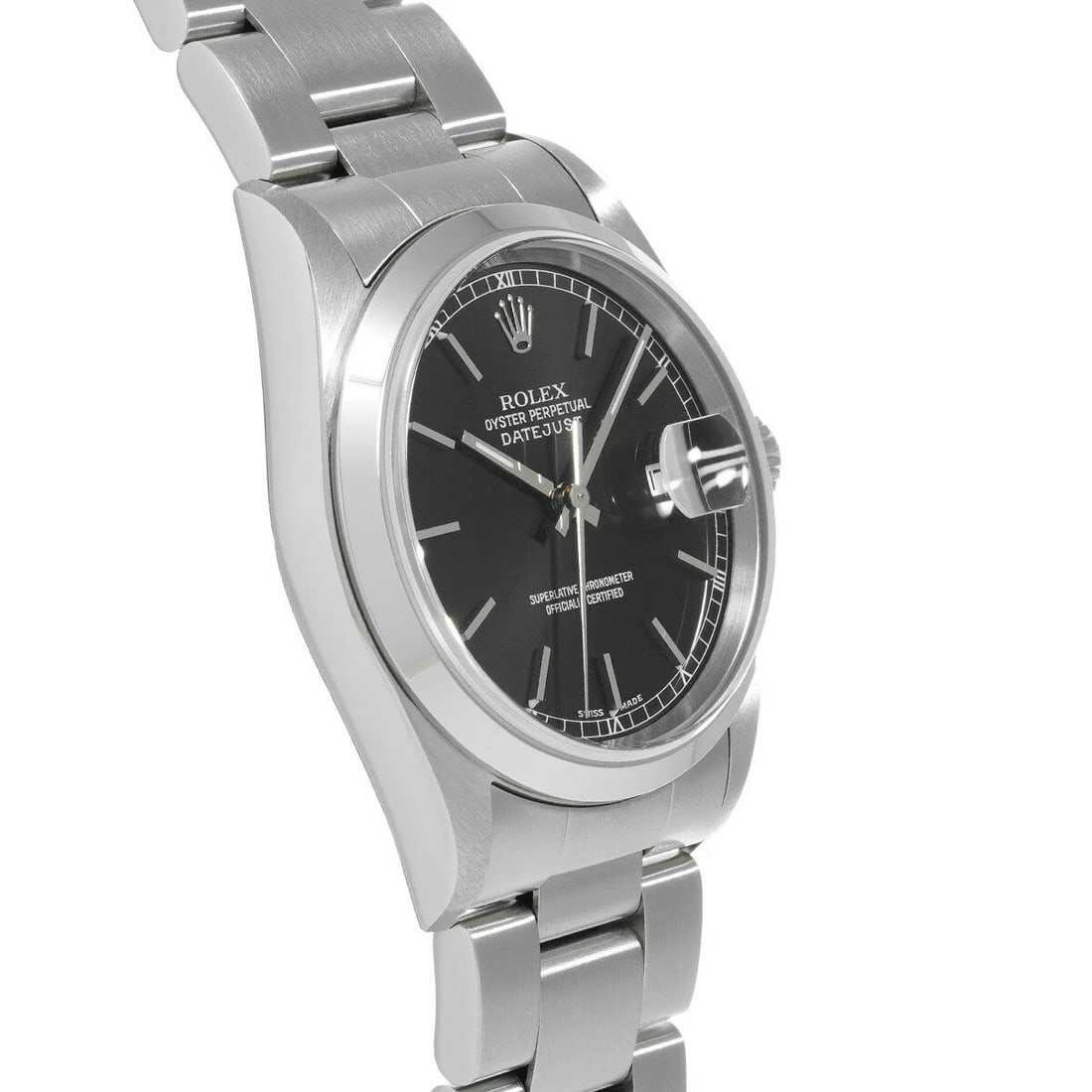 ROLEX DATEJUST BLACK WATCH - 3