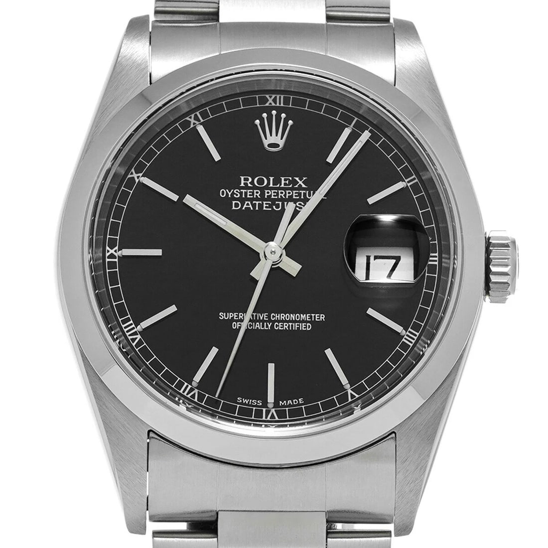 ROLEX DATEJUST BLACK WATCH - 4