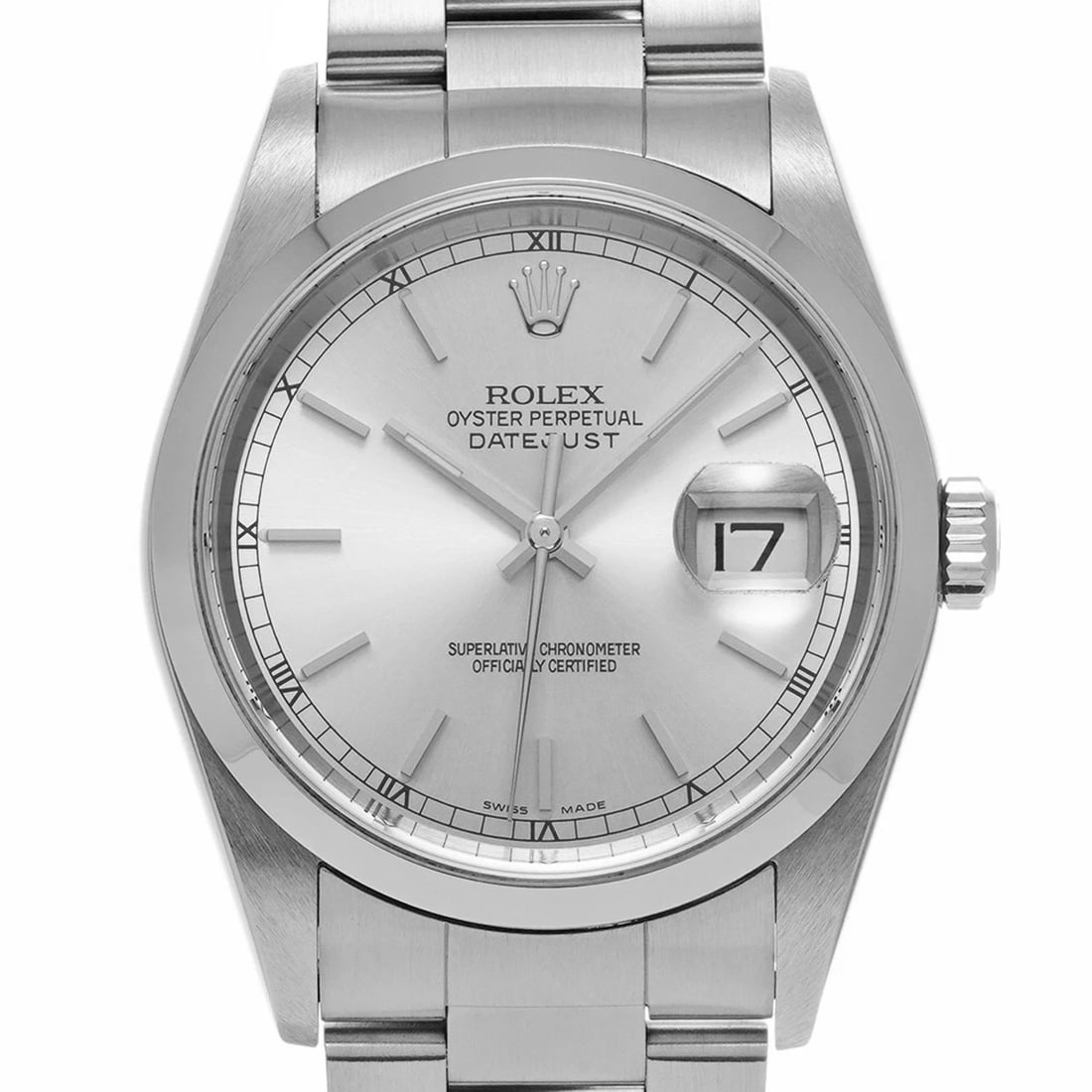 ROLEX DATEJUST SILVER WATCH - 4