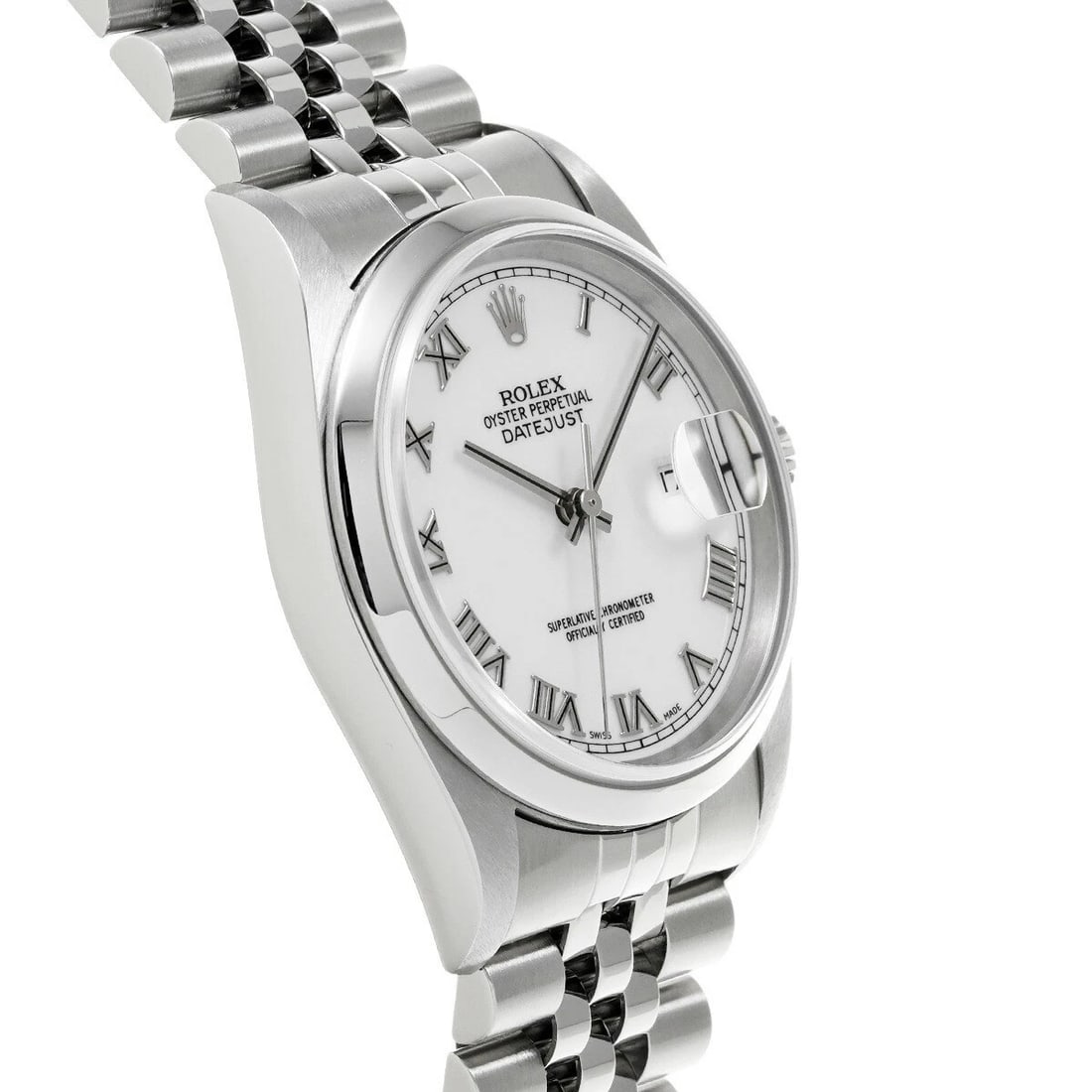 ROLEX DATEJUST WHITE WATCH - 3