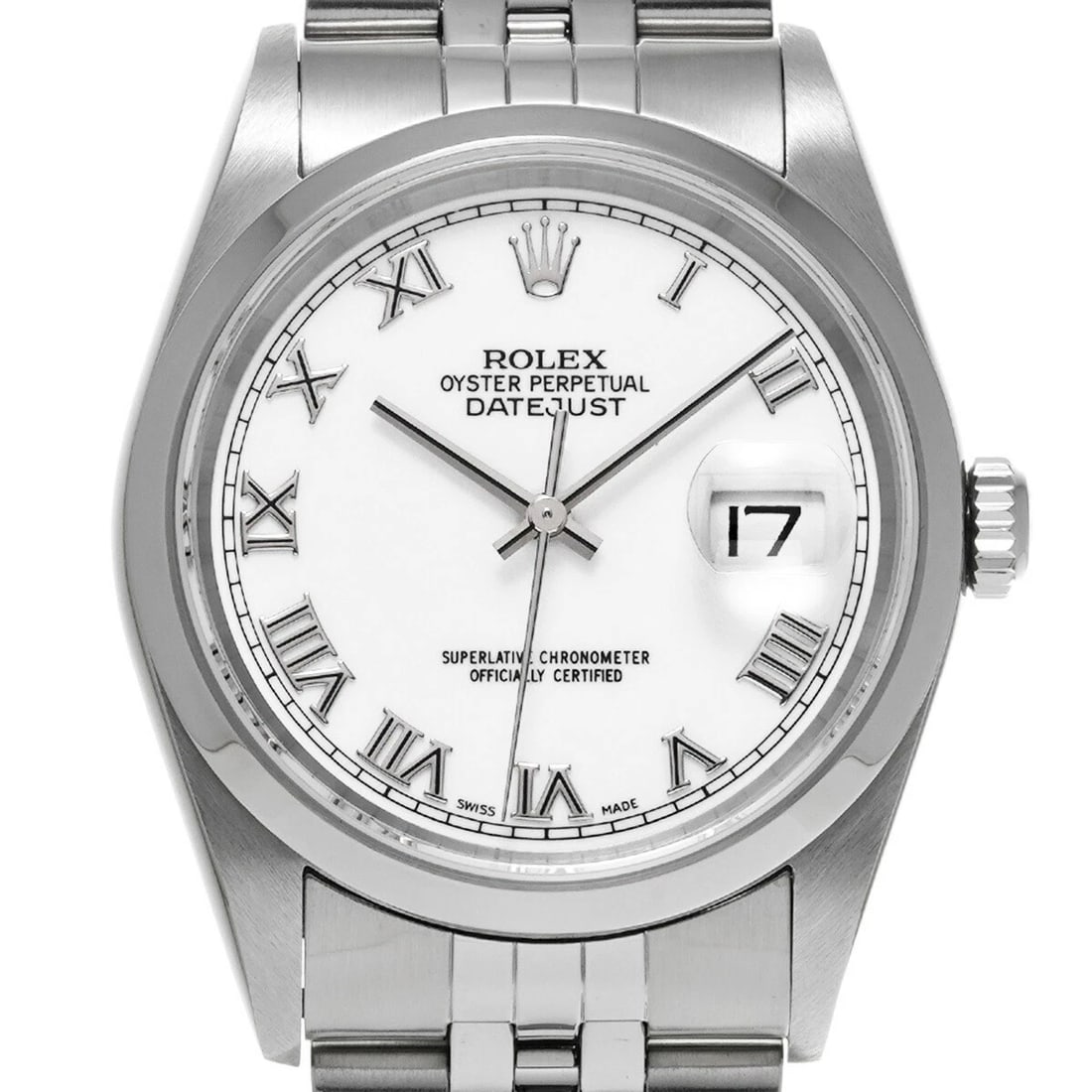 ROLEX DATEJUST WHITE WATCH - 4
