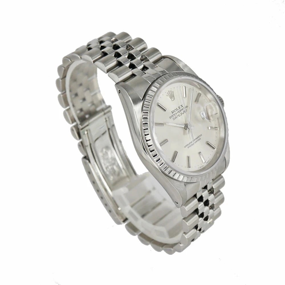 ROLEX DATEJUST SILVER WATCH - 3