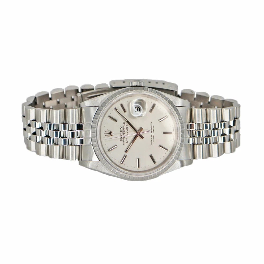ROLEX DATEJUST SILVER WATCH - 6