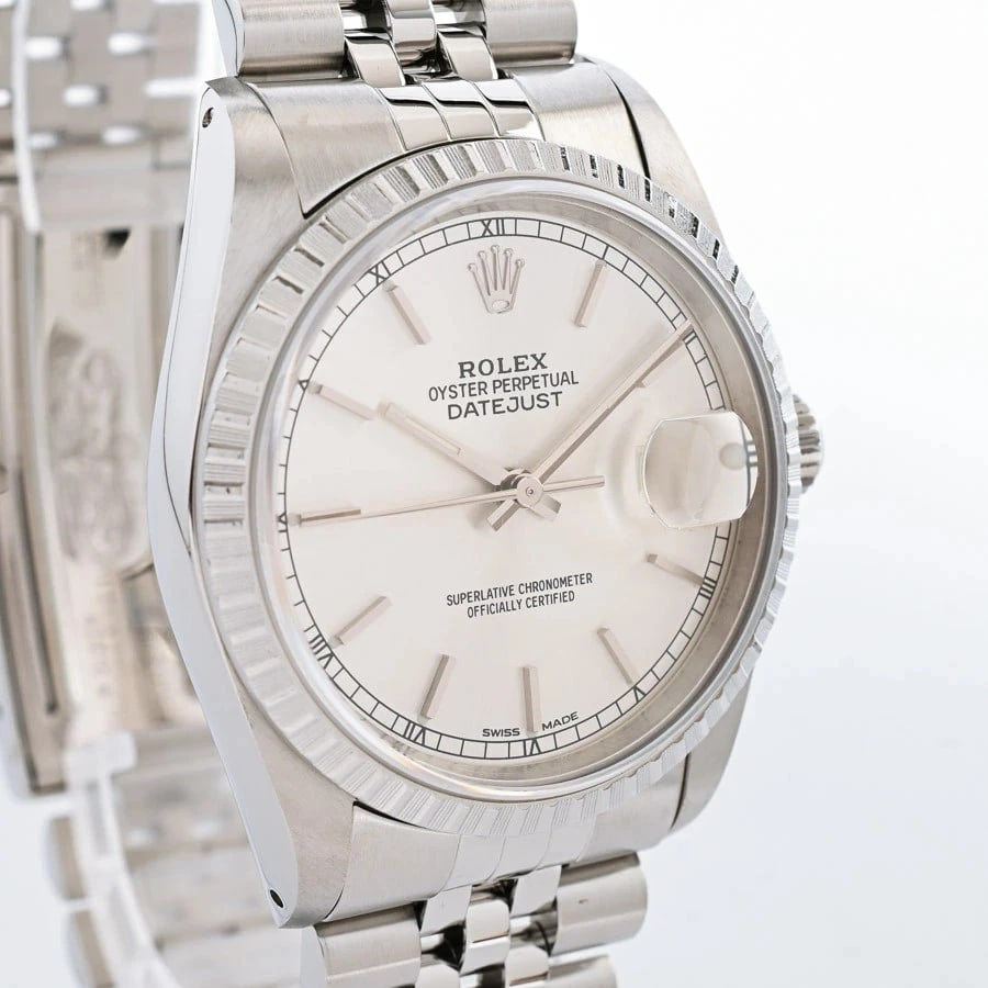 ROLEX DATEJUST SILVER WATCH - 3