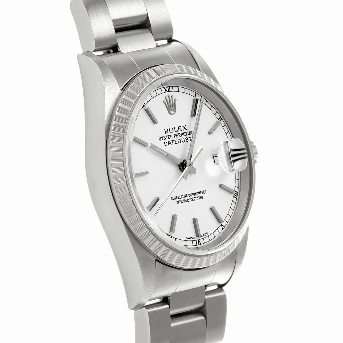 ROLEX DATEJUST WHITE WATCH - 3