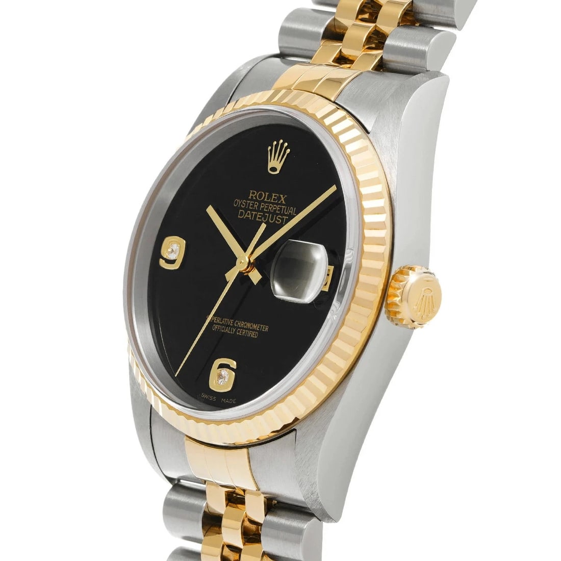 ROLEX DATEJUST BLACK WATCH - 2