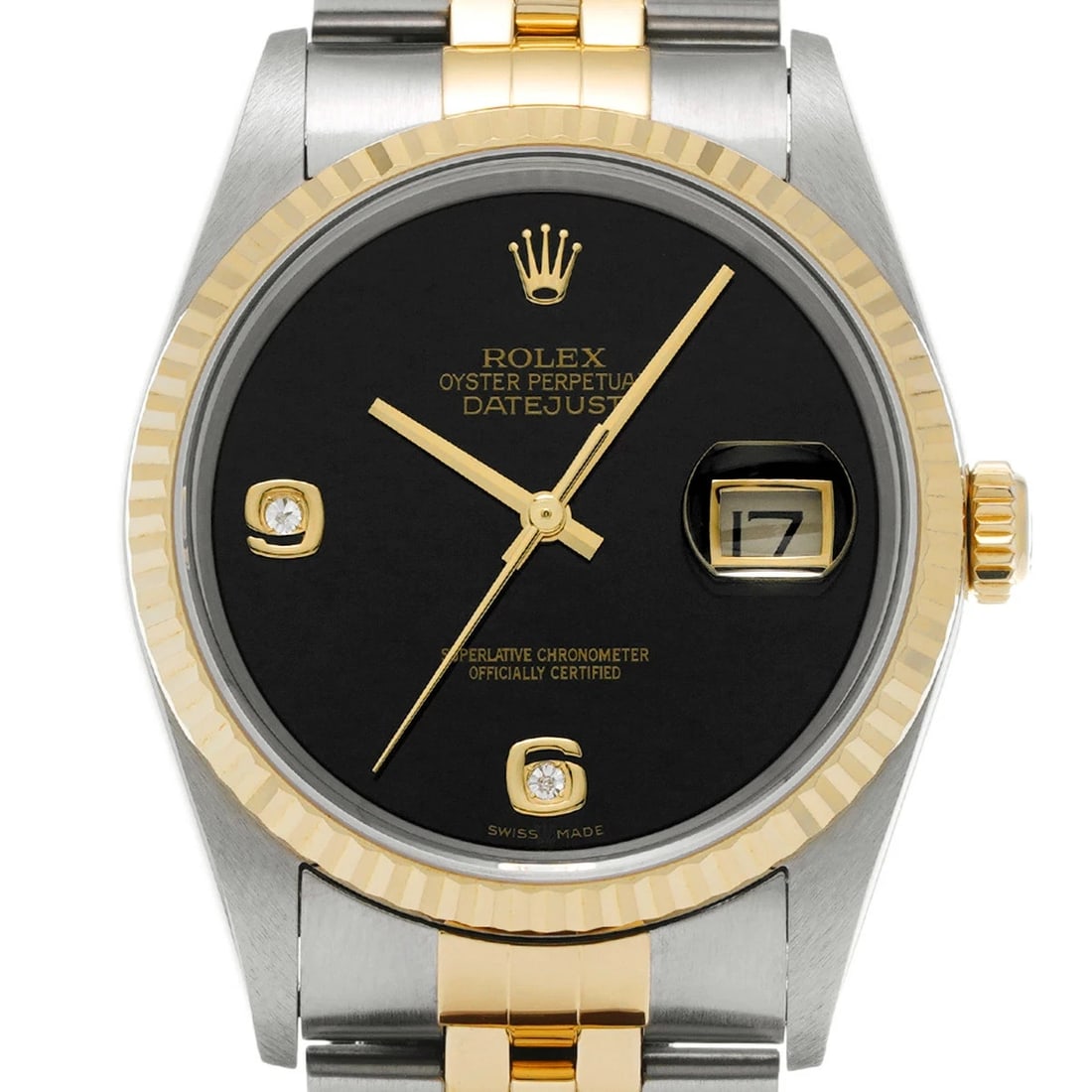 ROLEX DATEJUST BLACK WATCH - 4